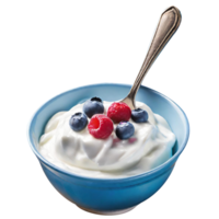 Delicious berry yoghurt with fresh berries png