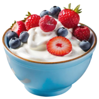 Delicious berry yoghurt with fresh berries png