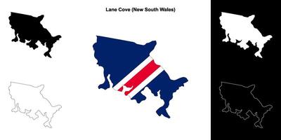 Lane Cove blank outline map set vector