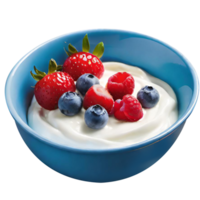 Delicious berry yoghurt with fresh berries png