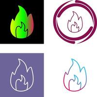 único fuego icono diseño vector