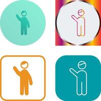 Waving to people Icon Design vector