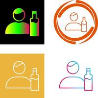 Unique Man And Drink Icon Design vector