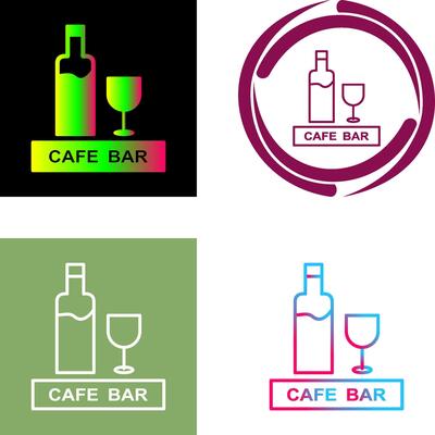 Unique Drinks Cafe Icon Design