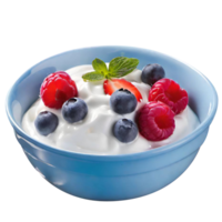 Delicious berry yoghurt with fresh berries png