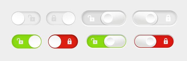 blocked and unlocked toggle switch vector