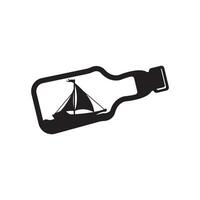 Boat in a bottle symbol logo icon, illustration design vector