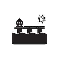 Sea pier logo icon design element logo template vector