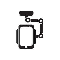 Mobile phone holder symbol icon, illustration design vector