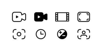 Camera setting icons vector