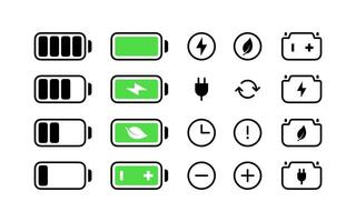 Charge level. Mobile phone status bar icons vector