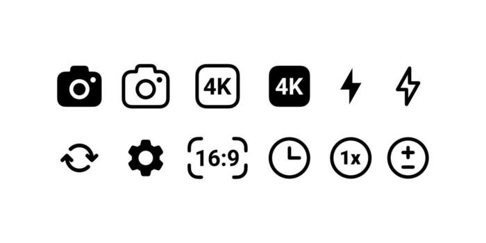 Camera icons. Mobile icons. scalable graphics vector