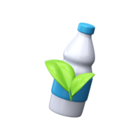 3d eco fles. milieu bescherming, de gebruik van milieuvriendelijk vriendelijk materialen png