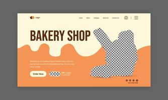 Website Landing Page for Bakery Shop, Home Page UI Design for Bakery Products, Website Banner Design, Website hero section template vector