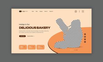 Website Landing Page for Bakery Shop, Home Page UI Design for Bakery Products, Website header Banner Design vector