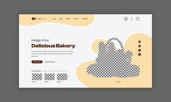 Website Landing Page for Bakery Shop, Home Page UI Design for Bakery Products, Website header Banner Design vector