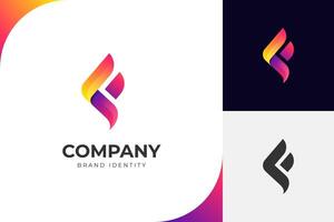 F Letter Fire logo icon design. geometric power flame energy identity brand logo template vector