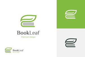 Education Logo with book leaf icon design graphic symbol and creative nature design illustration concept vector