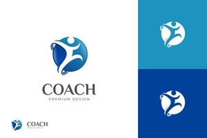 entrenador éxito logo diseño para vida entrenamiento logo, entrenamiento sueño de éxito logo diseño modelo vector