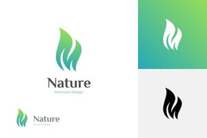 Letter M leaf logo icon design with foliage graphic symbol for nature brand logo identity vector
