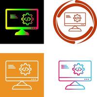 Unique Code Optimization Icon Design vector