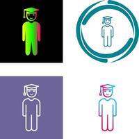 Unique Student Standing Icon Design vector