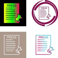 Unique Press Releases Icon Design vector