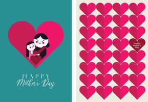 flat design happy mothers day card collection vector