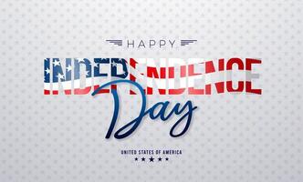 4th of July Independence Day Illustration with American Flag in 3d Text Label on White Background. Fourth of July National Celebration Design with Typography Letter for Banner, Postcard vector