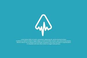 heart triangle with blue background logo vector