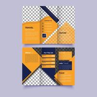 Trifold brochure design for travels agency vector