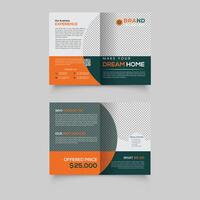 Corporate bi-fold brochure design vector