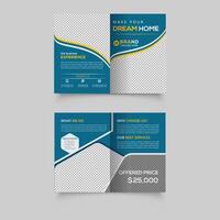 Real estate bifold brochure design vector