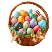 Basket of the easter eggs png