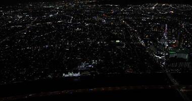 une aérien vue de nuit paysage urbain dans chiba video