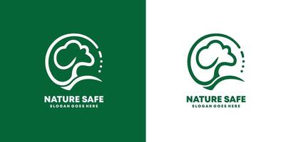 nature environment green safe tree logo design template, EPS 10 pro illustration vector