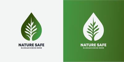 naturaleza ambiente verde naturaleza seguro árbol logo diseño plantilla, eps 10 Pro ilustración vector