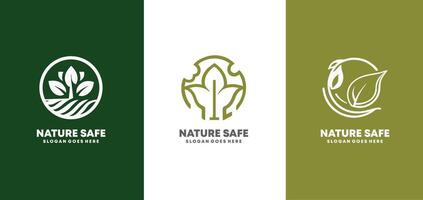 naturaleza ambiente verde naturaleza seguro árbol logo diseño plantilla, eps 10 Pro ilustración vector