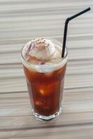 Iced Cappuccino Caramel with creamy float photo