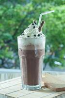 Iced Choco Float drink blend with chocolate ice cream photo