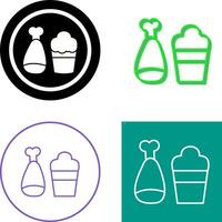 Food and Beer Icon Design vector