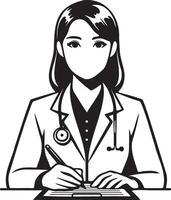 hembra médico avatar. vector