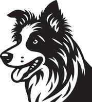 Border Collie Dog Illustration. vector