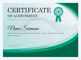 Free professional award certificate template in green abstract design vector