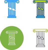 Broken Pillar Icon Design vector