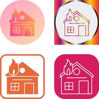 Unique House on Fire Icon Design vector