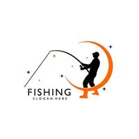 fishing logo template illustration design vector