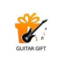 guitarra regalo logo modelo ilustración diseño vector