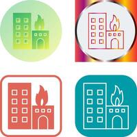 Unique Burning Building Icon Design vector