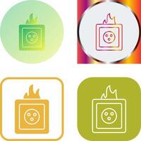 único fuego en enchufe icono diseño vector